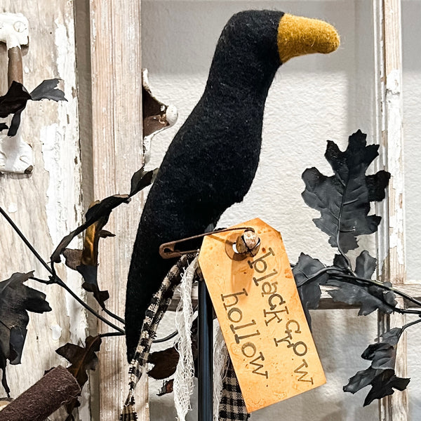 Black Crow on Spindle Stand