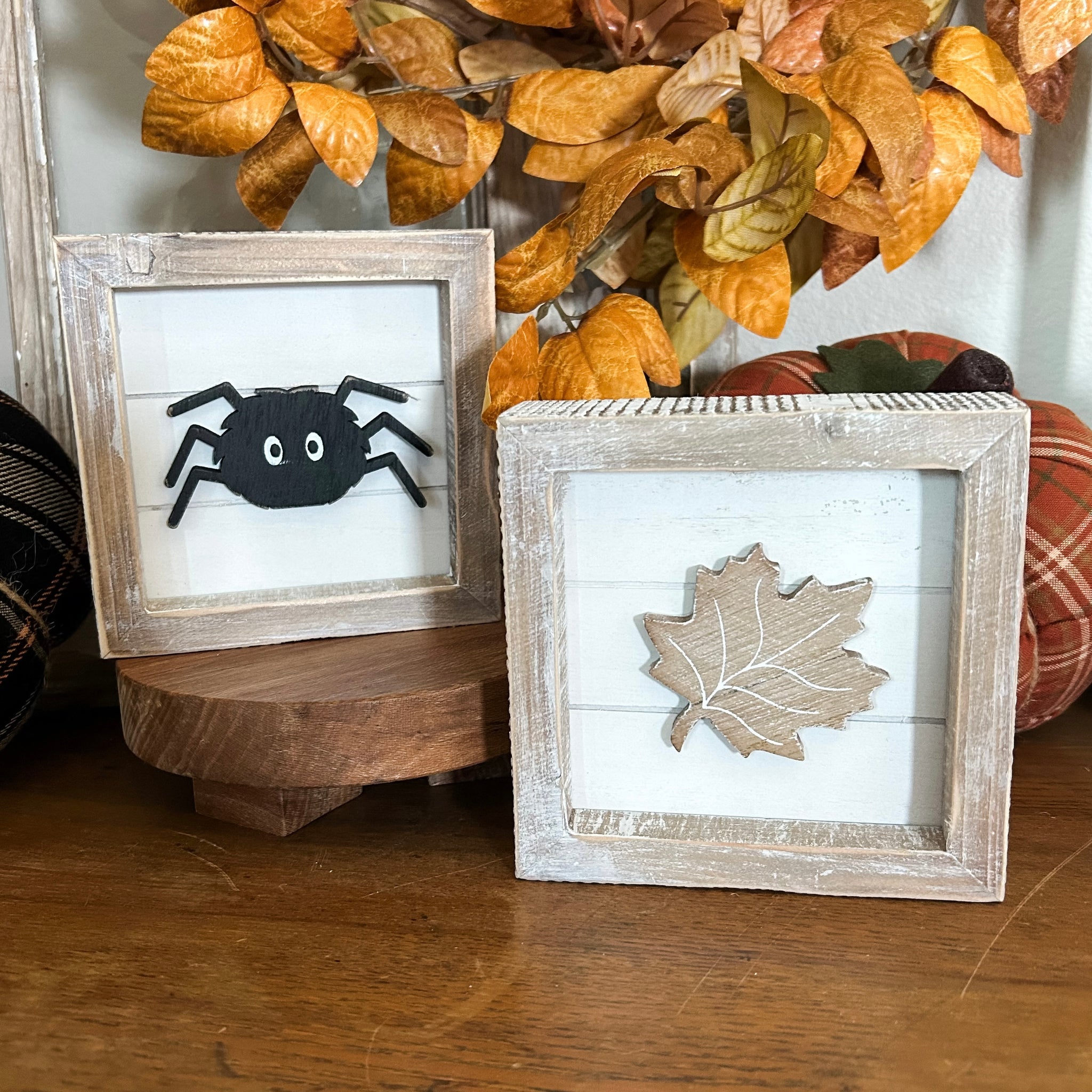 Autumn Leaf/Spider Reversible Sign