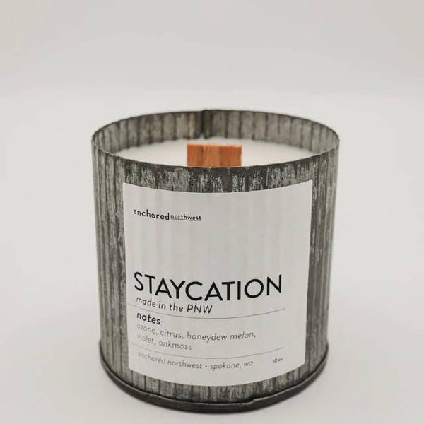 Staycation Rustic Vintage Candle