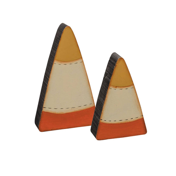 Wooden Candy Corn Sitters - Set of 2