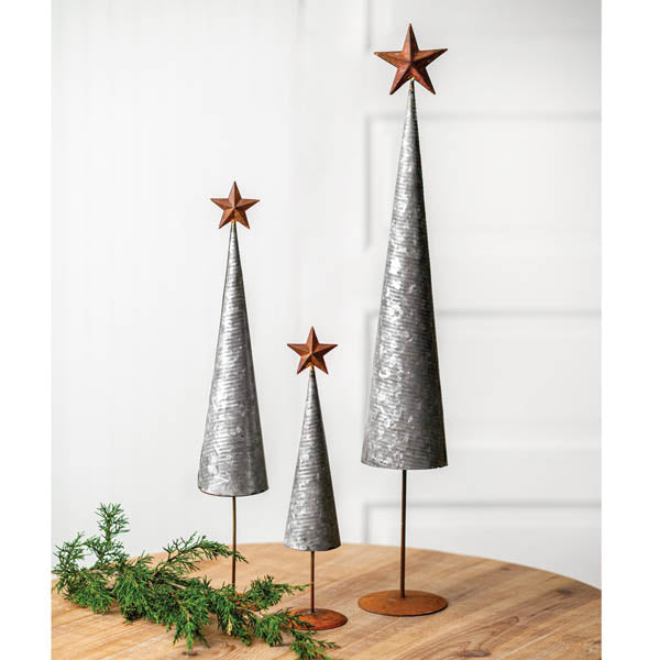 Galvanized Christmas Trees - Set of Three