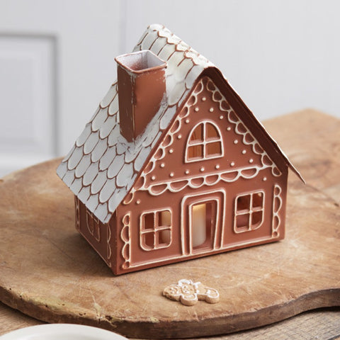 Gingerbread Cottage Metal Luminary