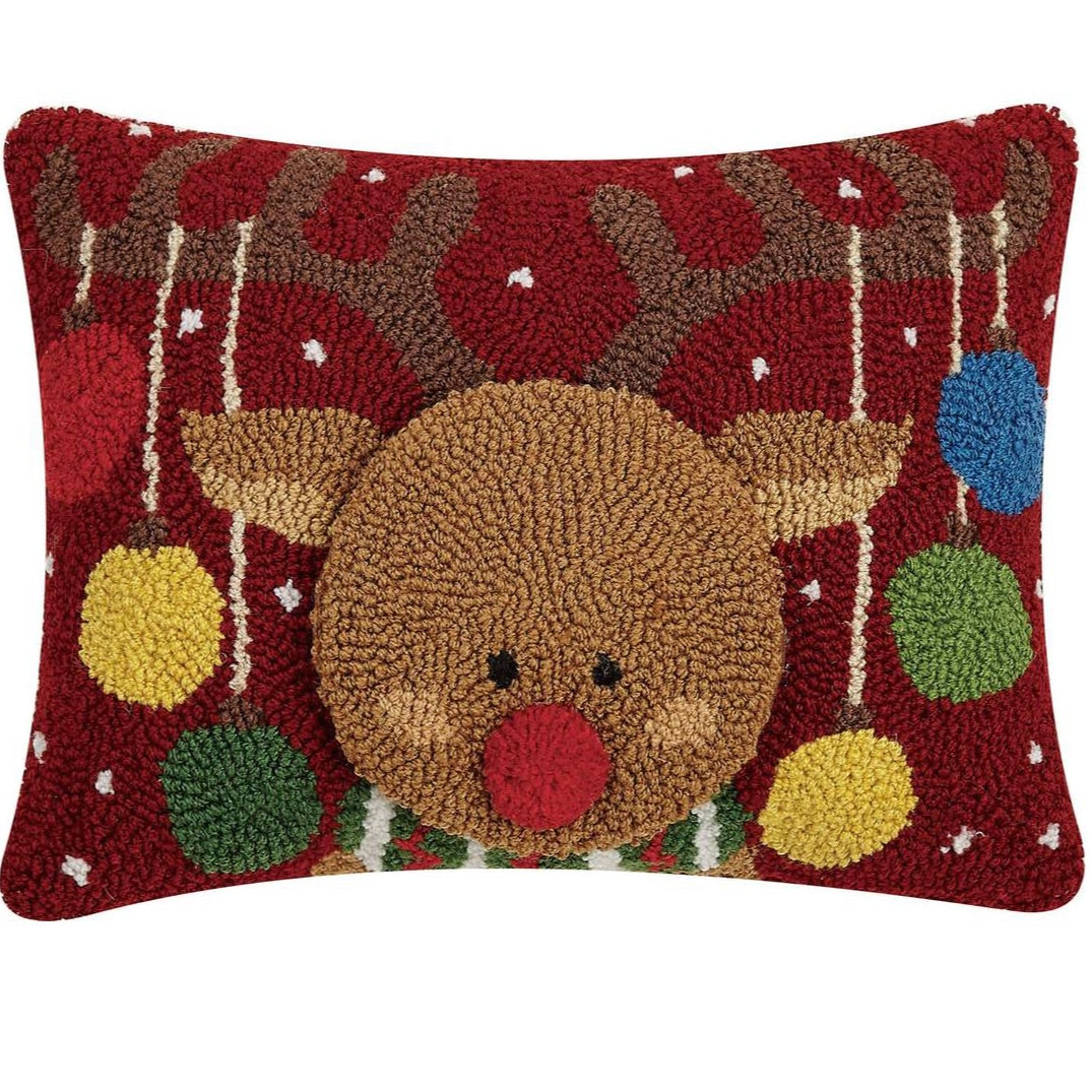 Reindeer Wool Hook Pillow