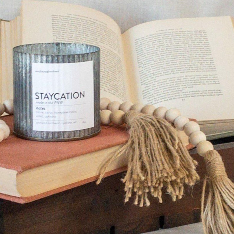 Staycation Rustic Vintage Candle