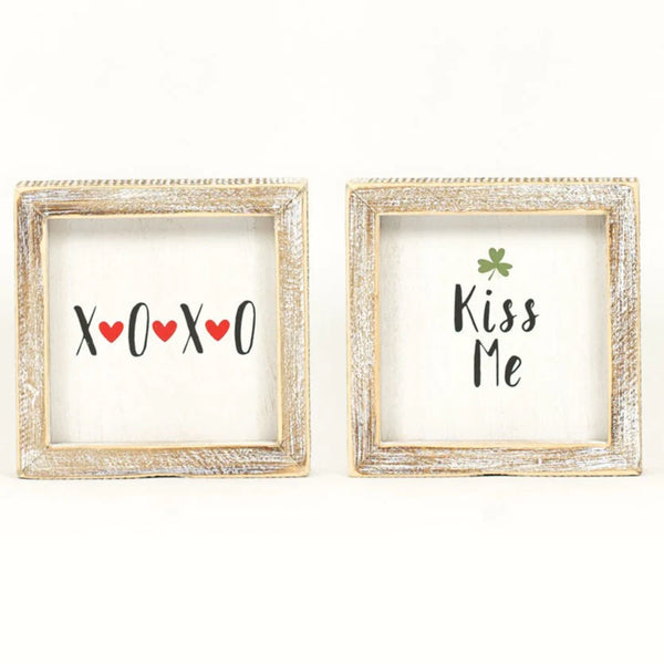 Kiss Me/XOXO Reversible Sign